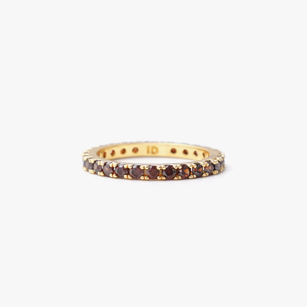 Colorful ring slim brown gold