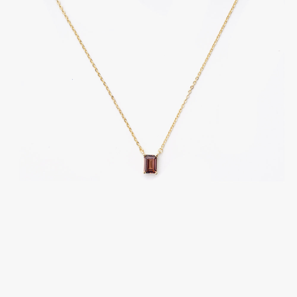 One stone necklace brown gold