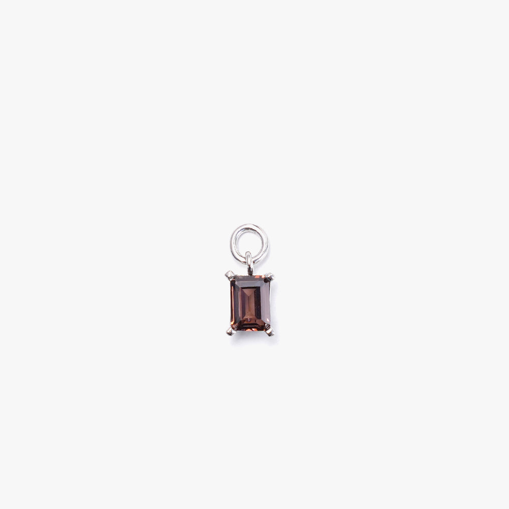 One stone pendant brown silver