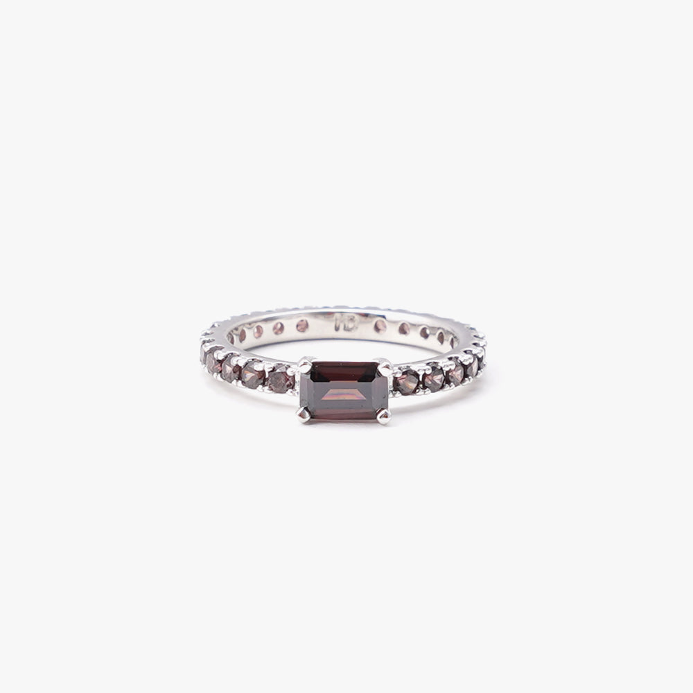 Ultra slim ring brown silver