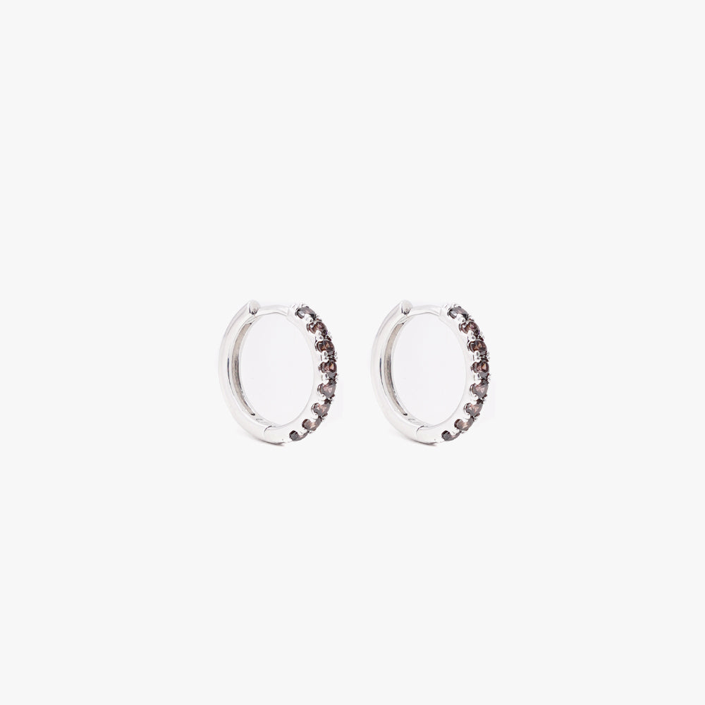 Mini hoop brown silver