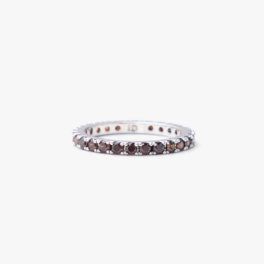 Slim ring brown silver