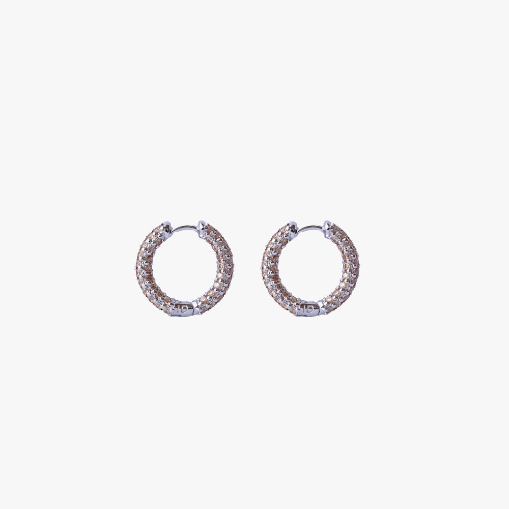 Colorful mini hoop beige silver