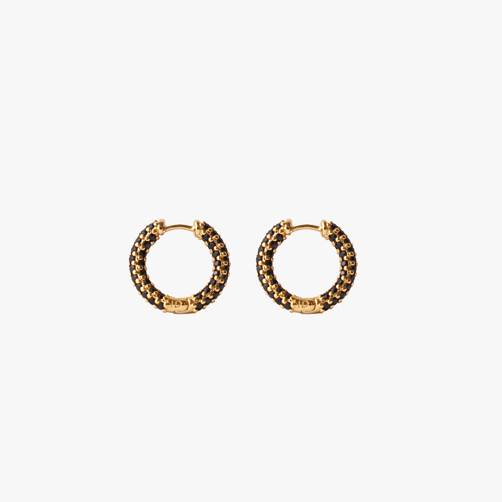 Colorful mini hoop black gold