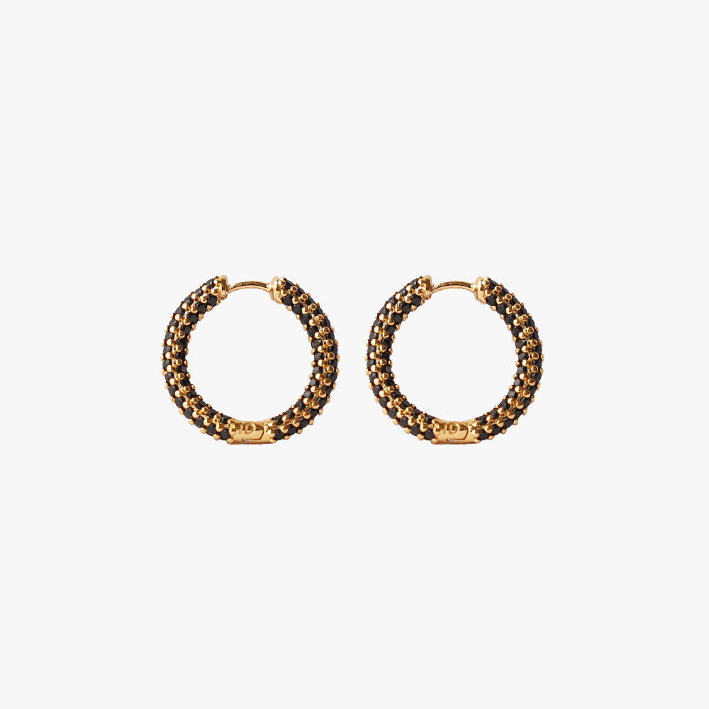 Colorful mini hoop black gold