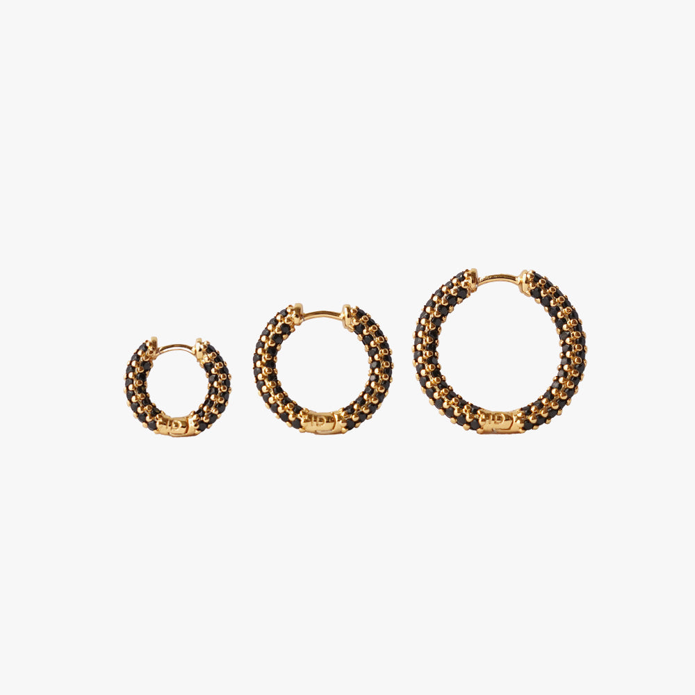 Colorful mini hoop black gold