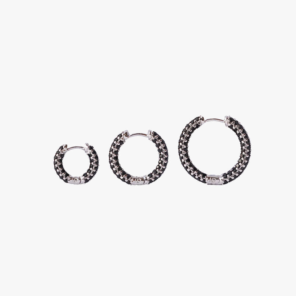 Colorful mini hoop black silver