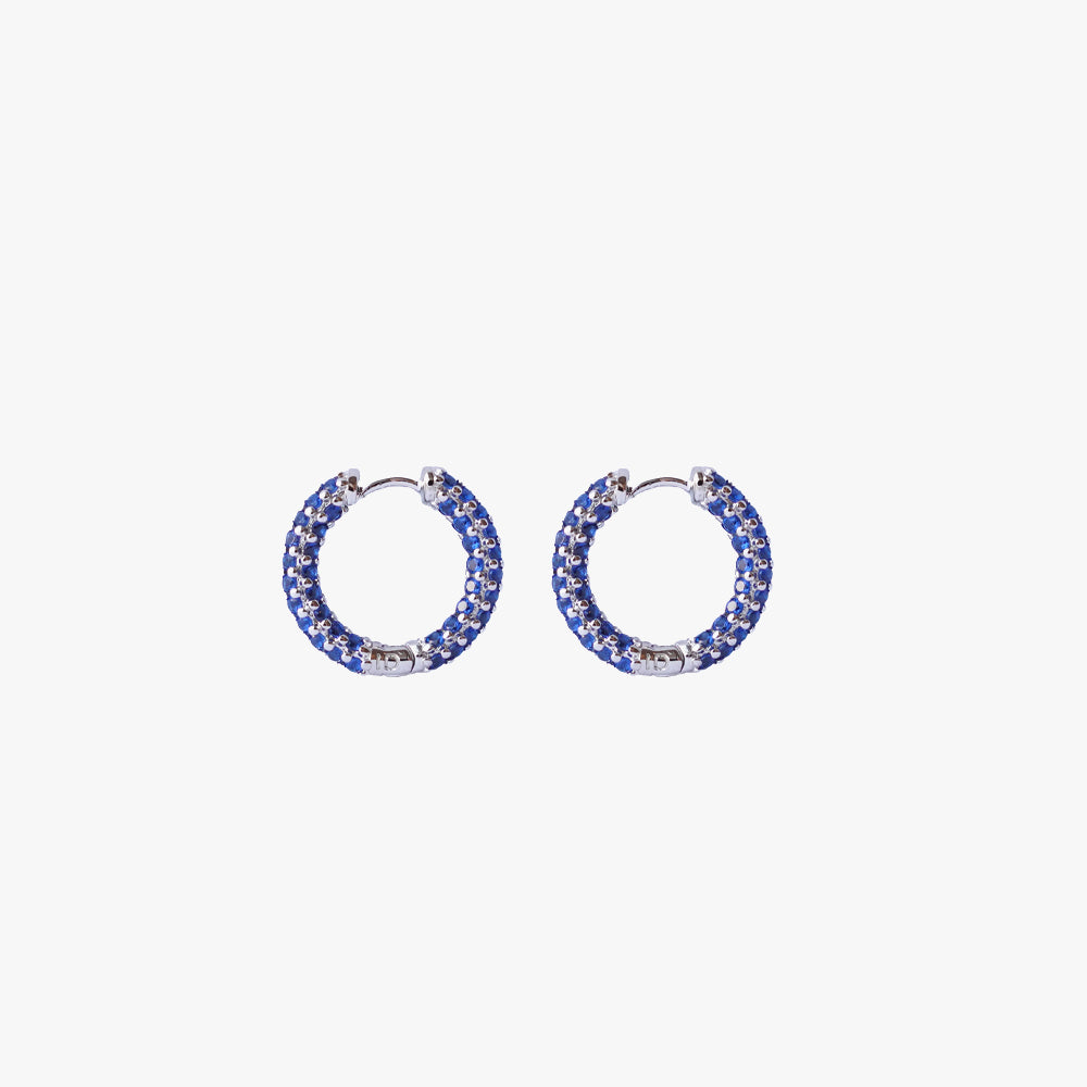 Colorful mini hoop blue silver