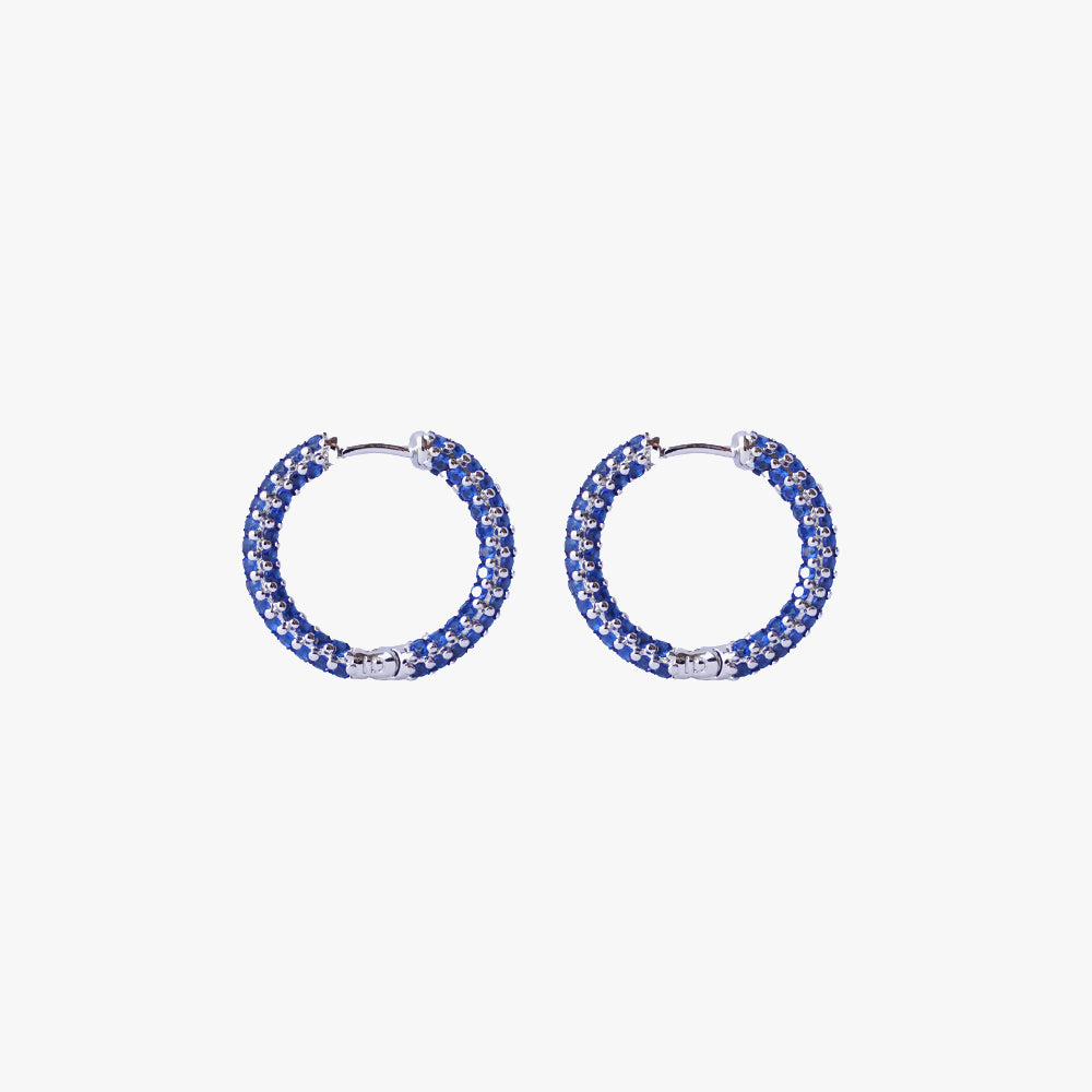 Colorful mini hoop blue silver