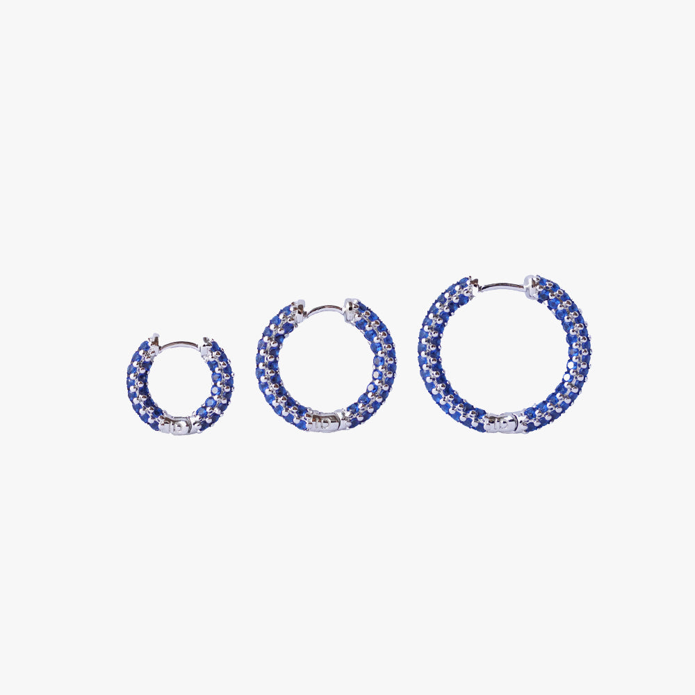 Colorful mini hoop blue silver