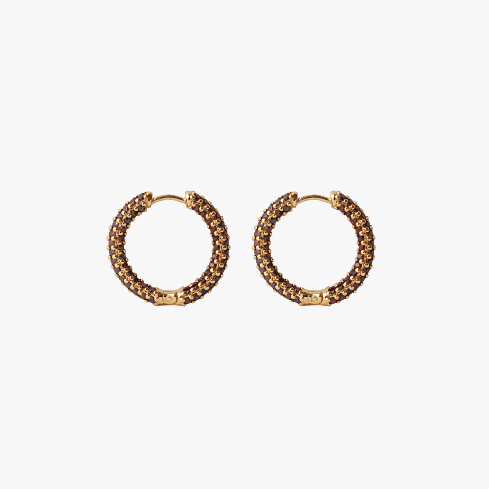 Colorful mini hoop brown gold