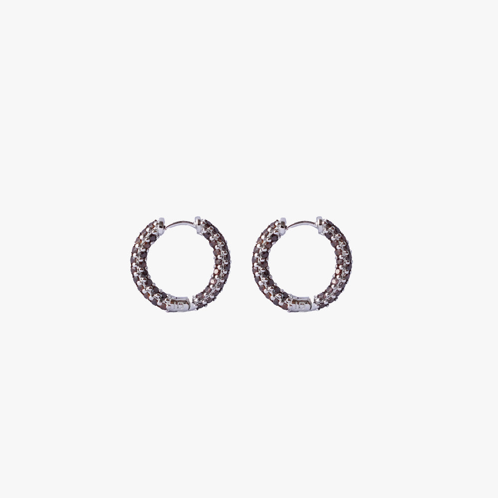 Colorful mini hoop brown silver