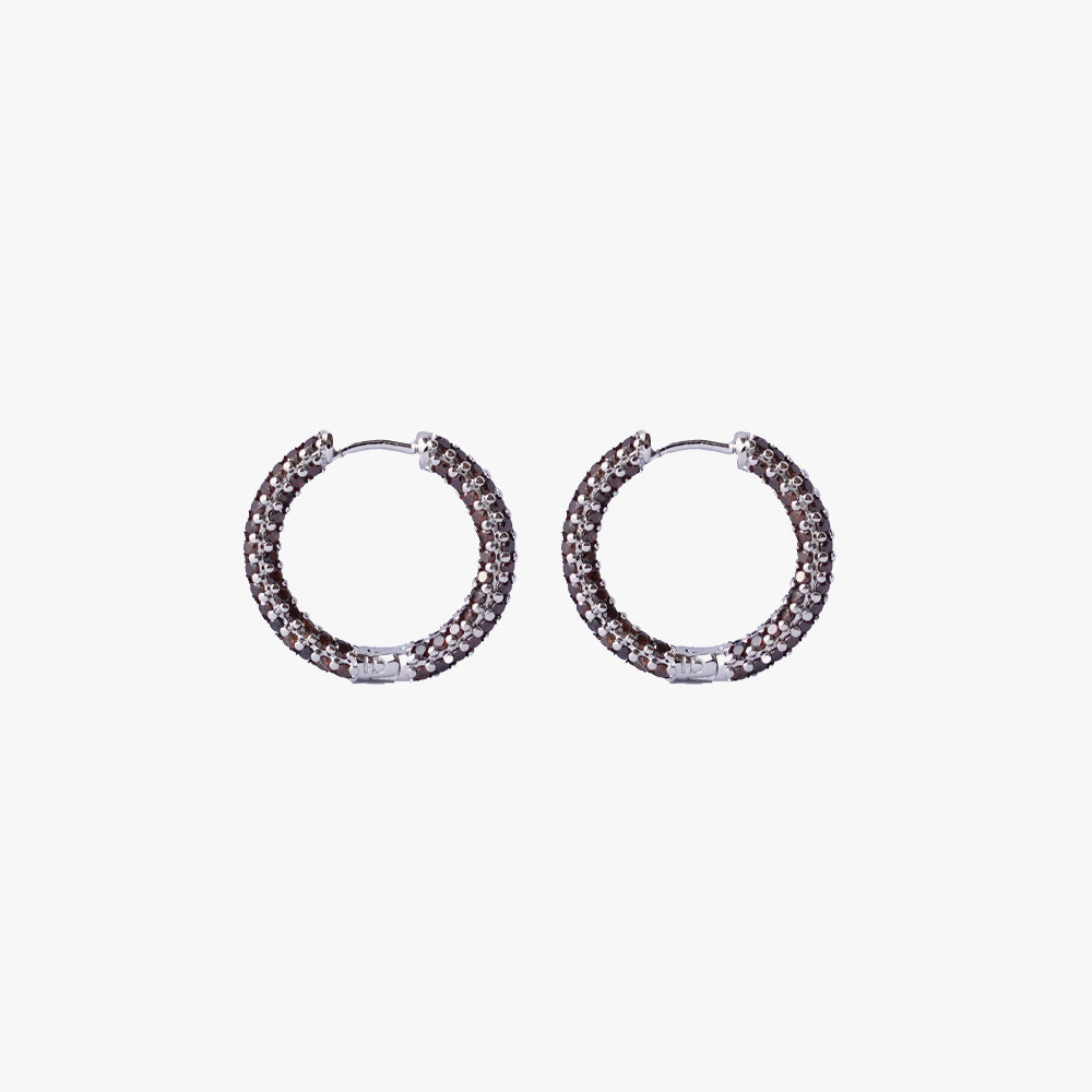 Colorful mini hoop brown silver