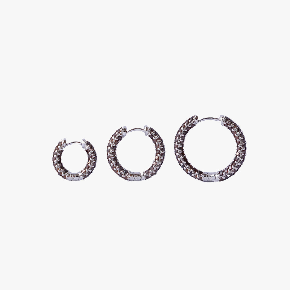 Colorful mini hoop brown silver