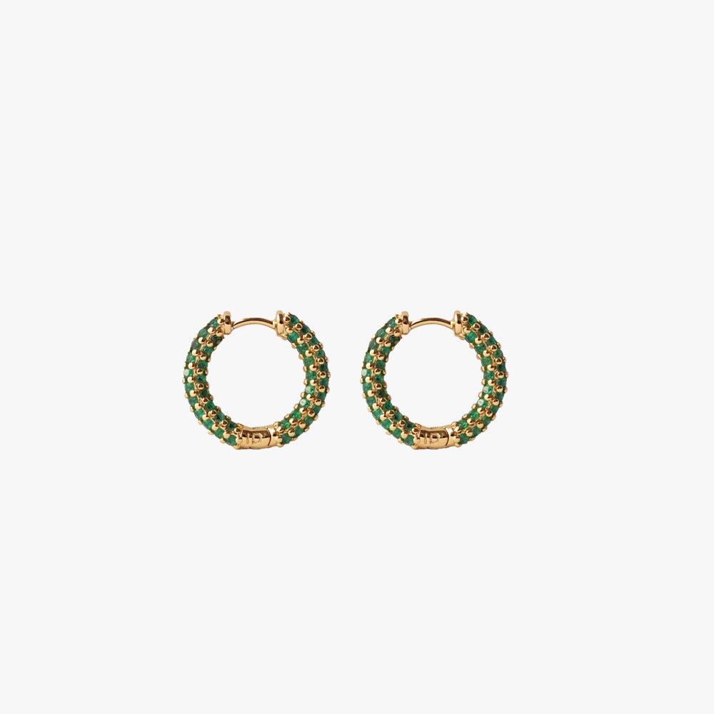 Colorful mini hoop green gold