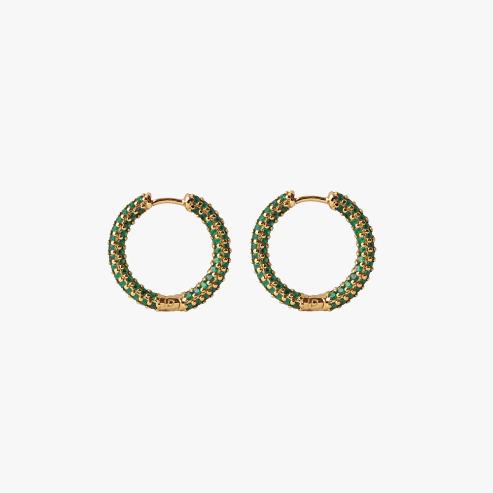 Colorful mini hoop green gold