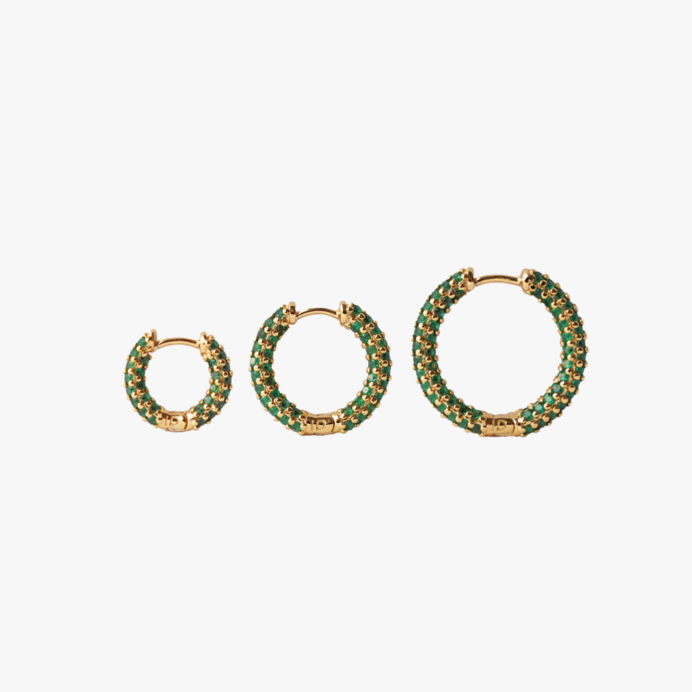 Colorful mini hoop green gold