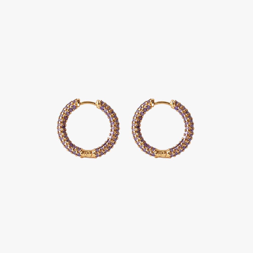Colorful mini hoop lilac gold
