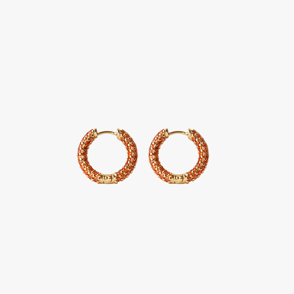 Colorful mini hoop orange gold