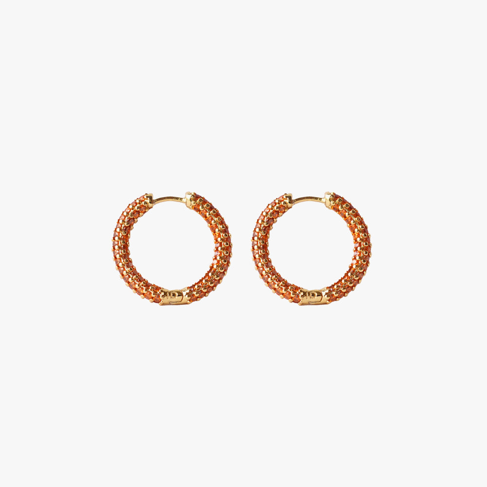 Colorful mini hoop orange gold