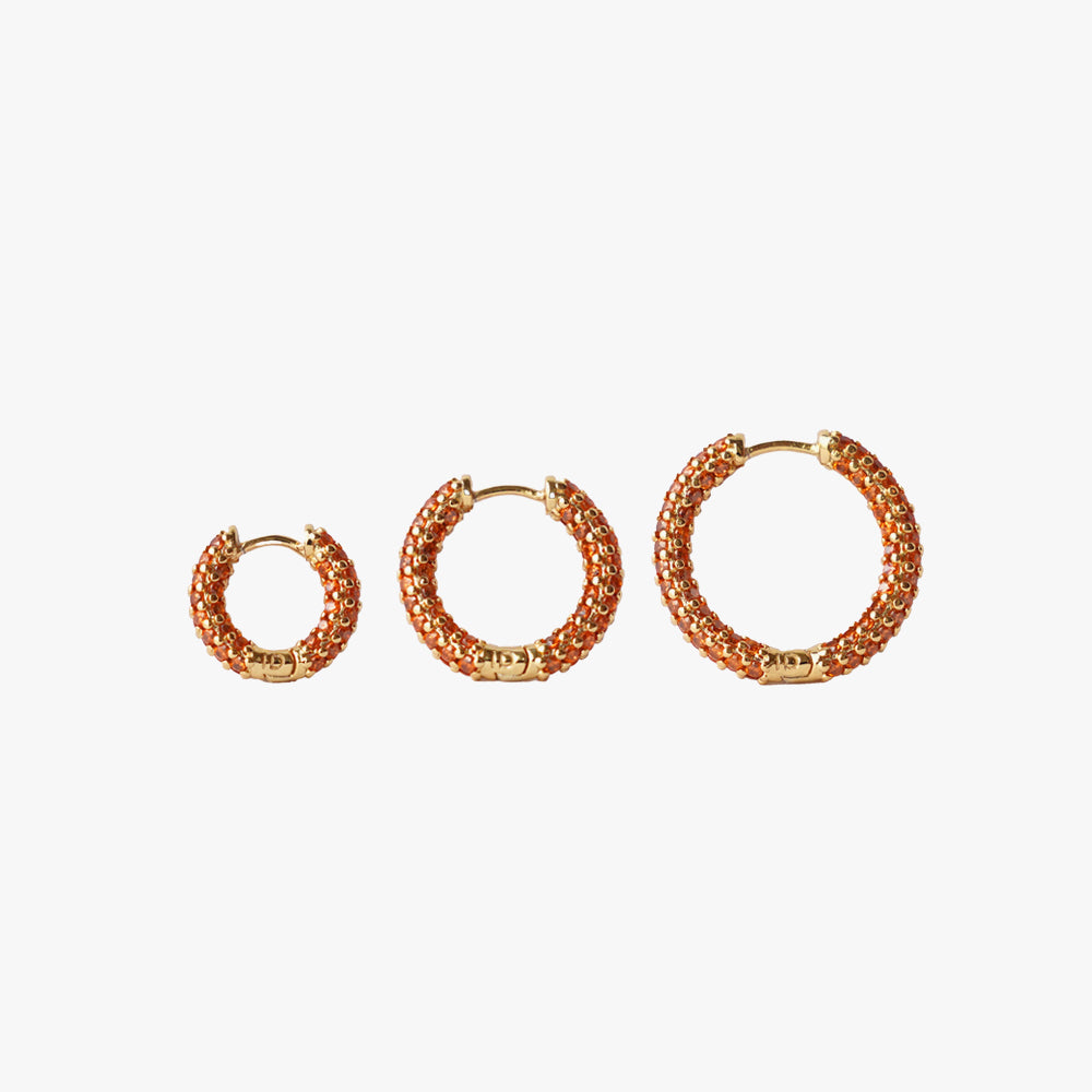 Colorful mini hoop orange gold
