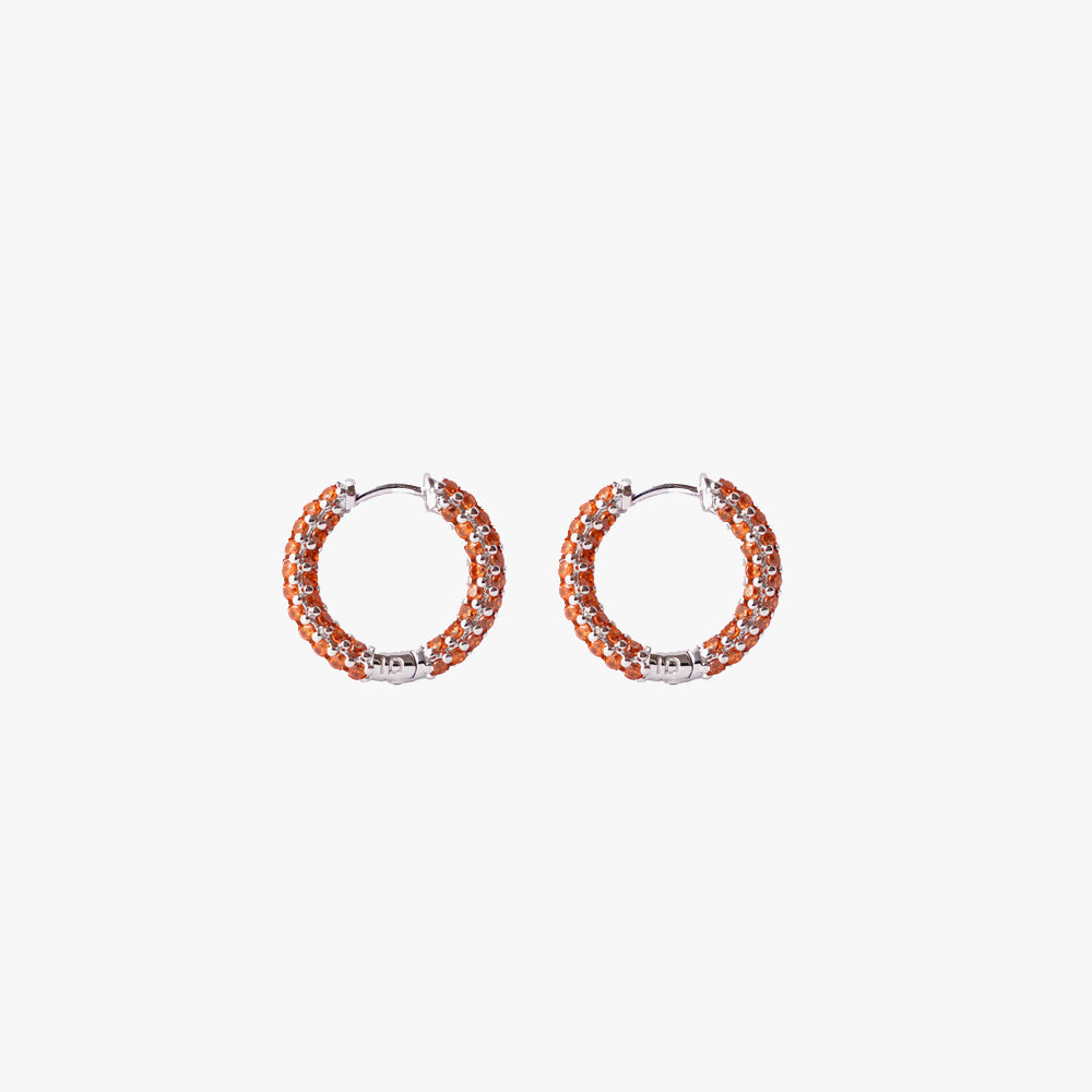 Colorful mini hoop orange silver