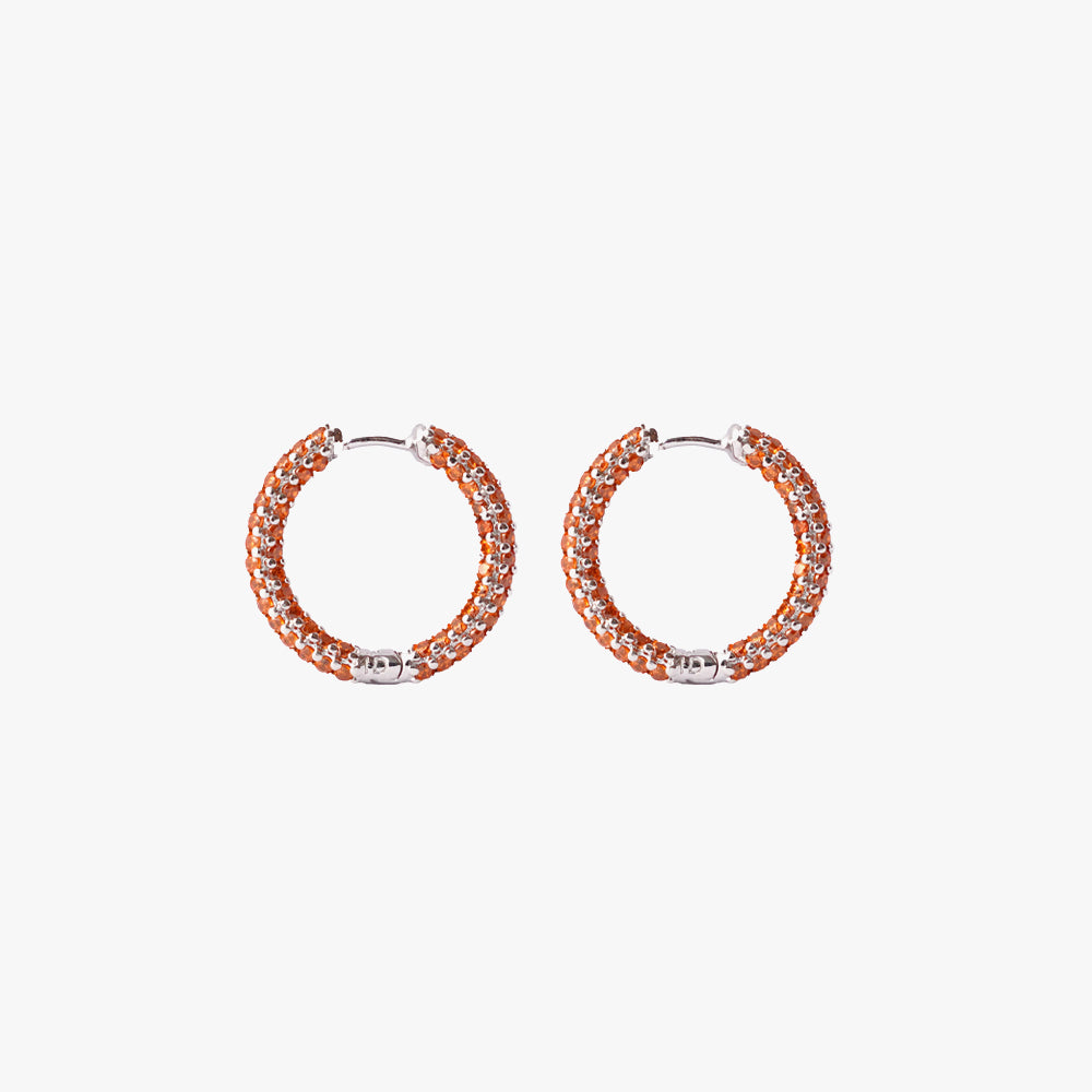 Colorful mini hoop orange silver