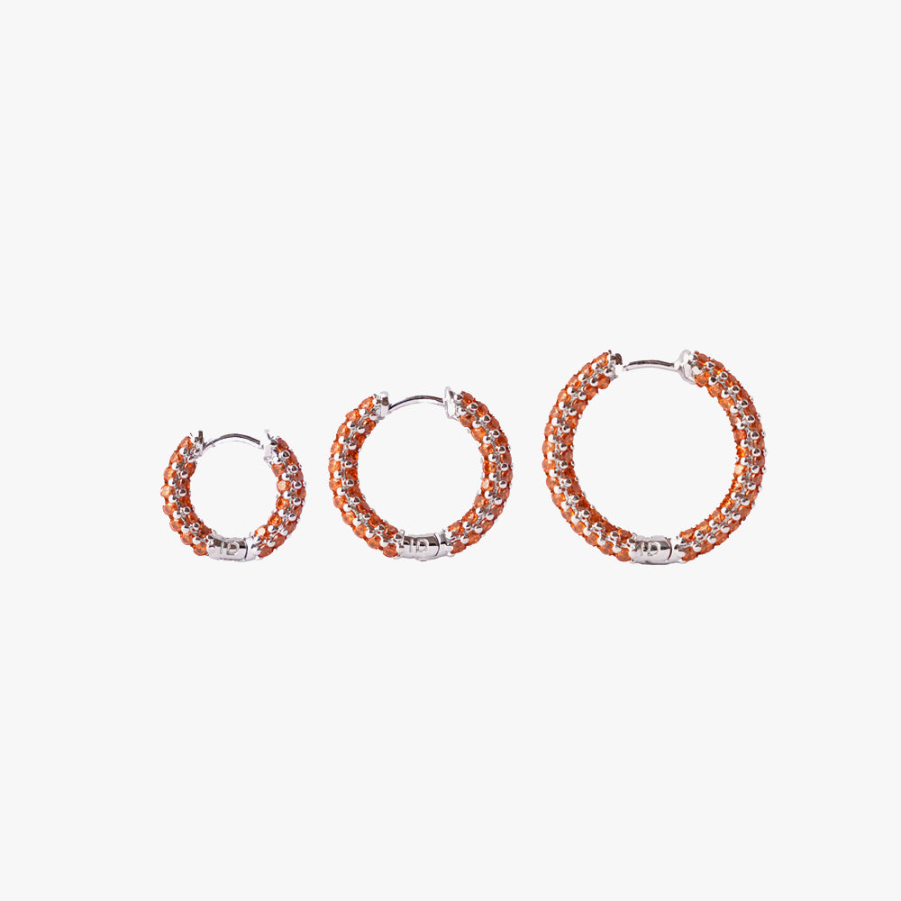 Colorful mini hoop orange silver