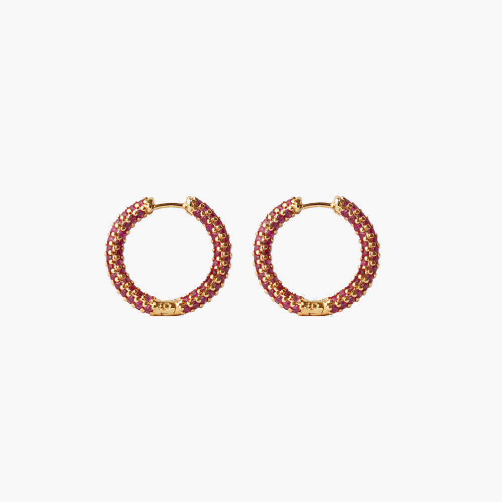 Colorful mini hoop pink gold