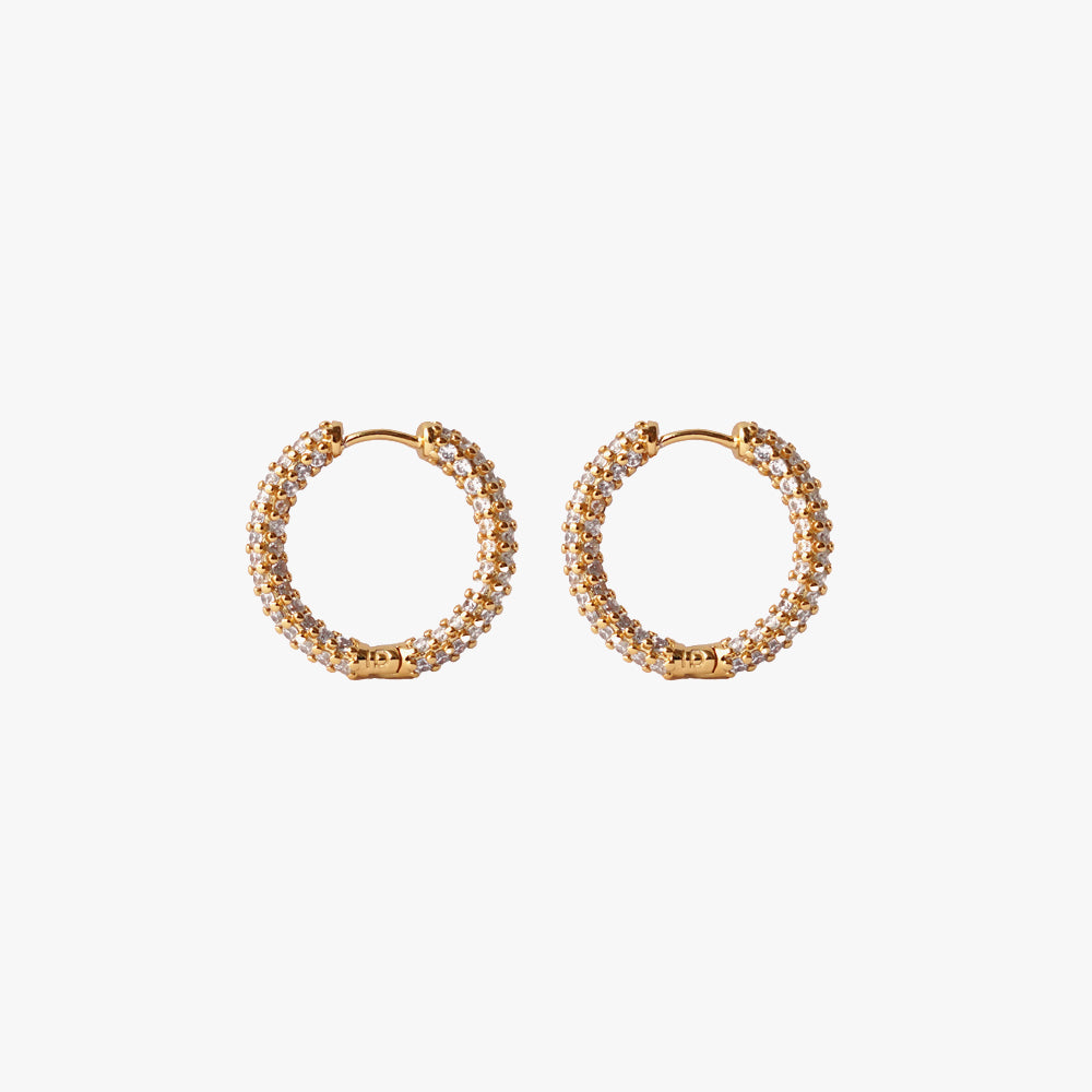 Colorful mini hoop white gold