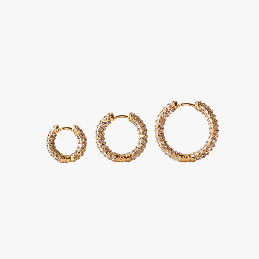 Colorful mini hoop white gold