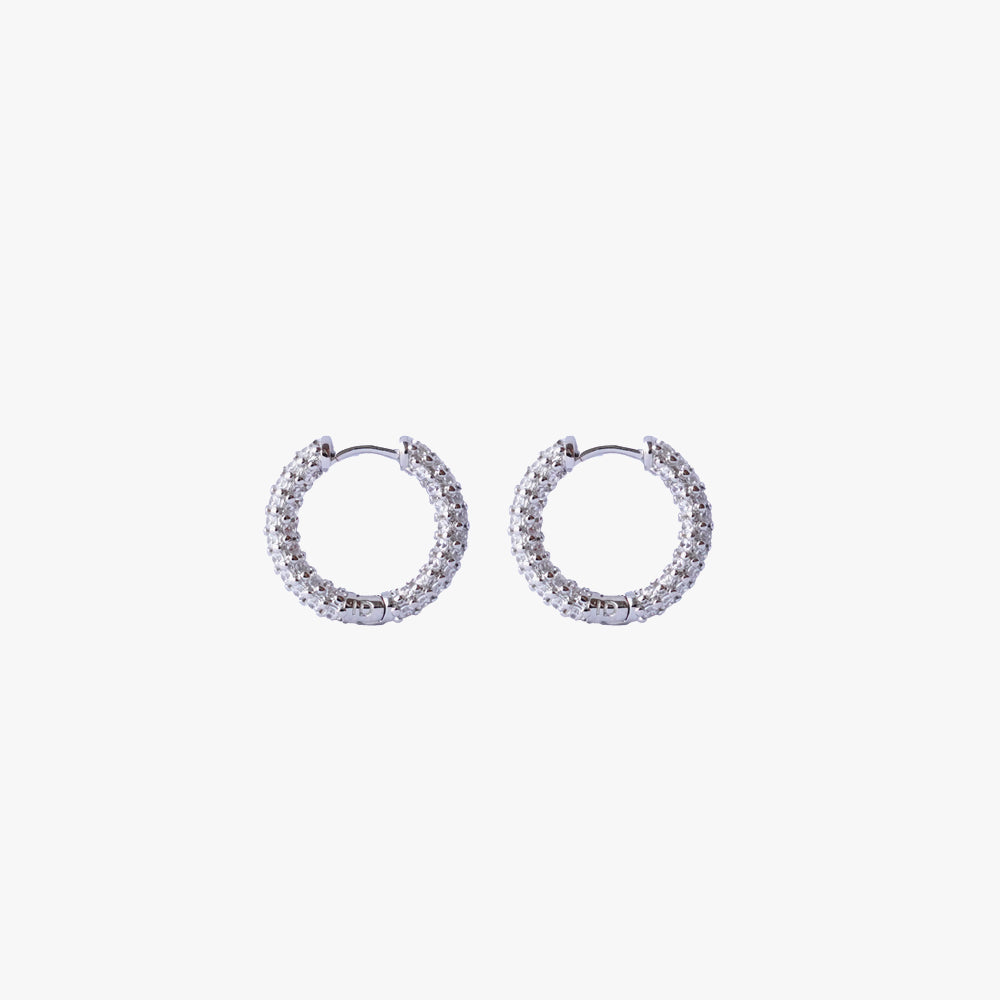 Colorful mini hoop white silver