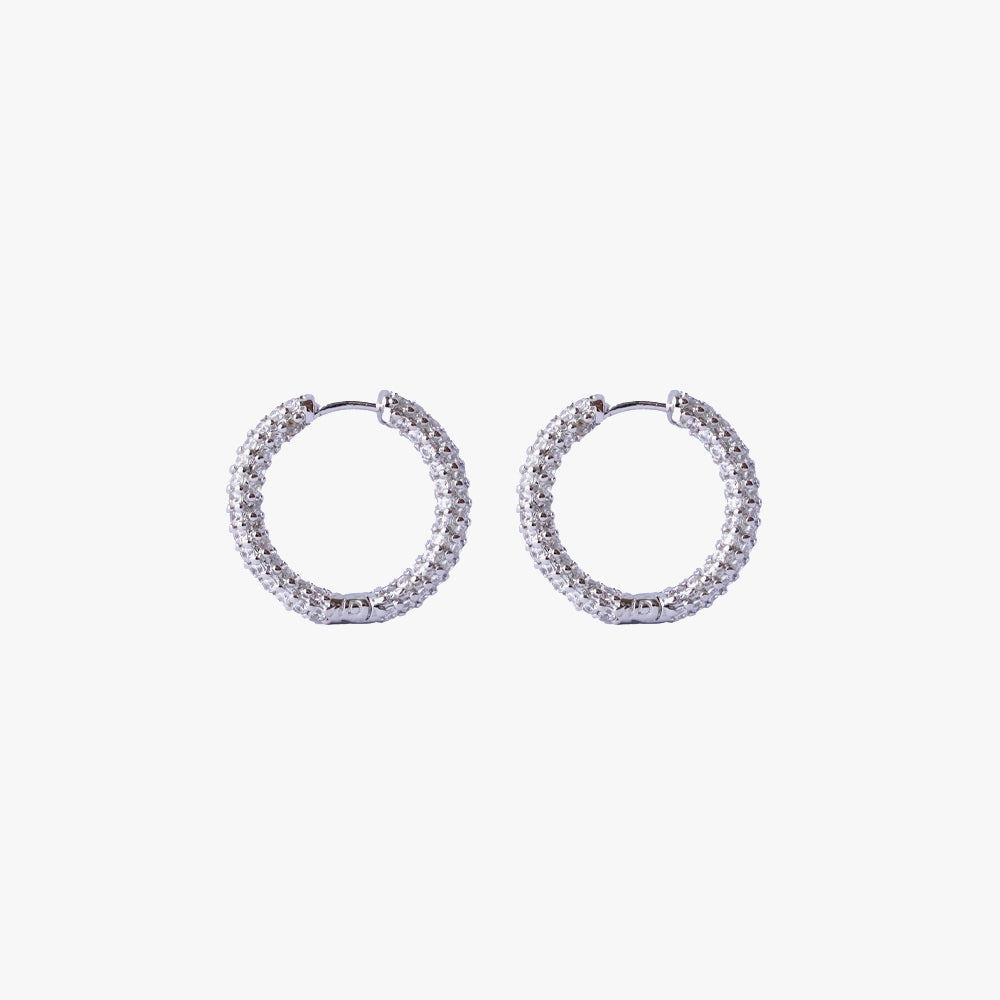 Colorful mini hoop white silver