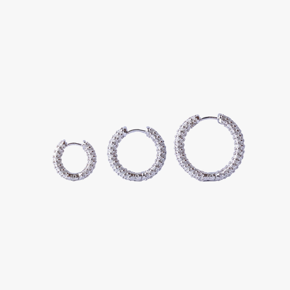Colorful mini hoop white silver