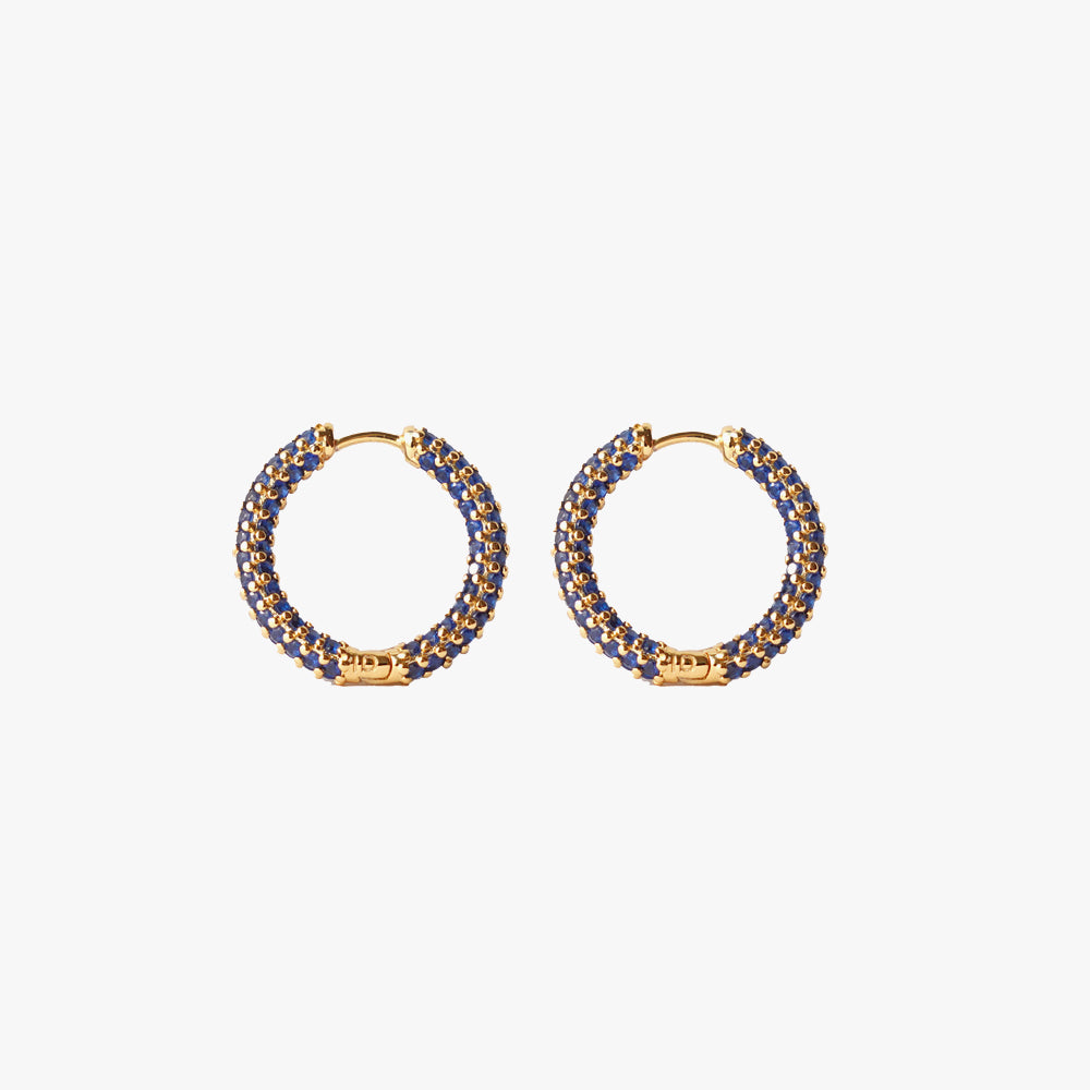 Colorful mini hoop blue gold