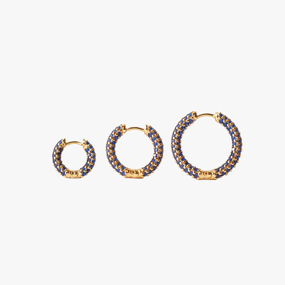 Colorful mini hoop blue gold