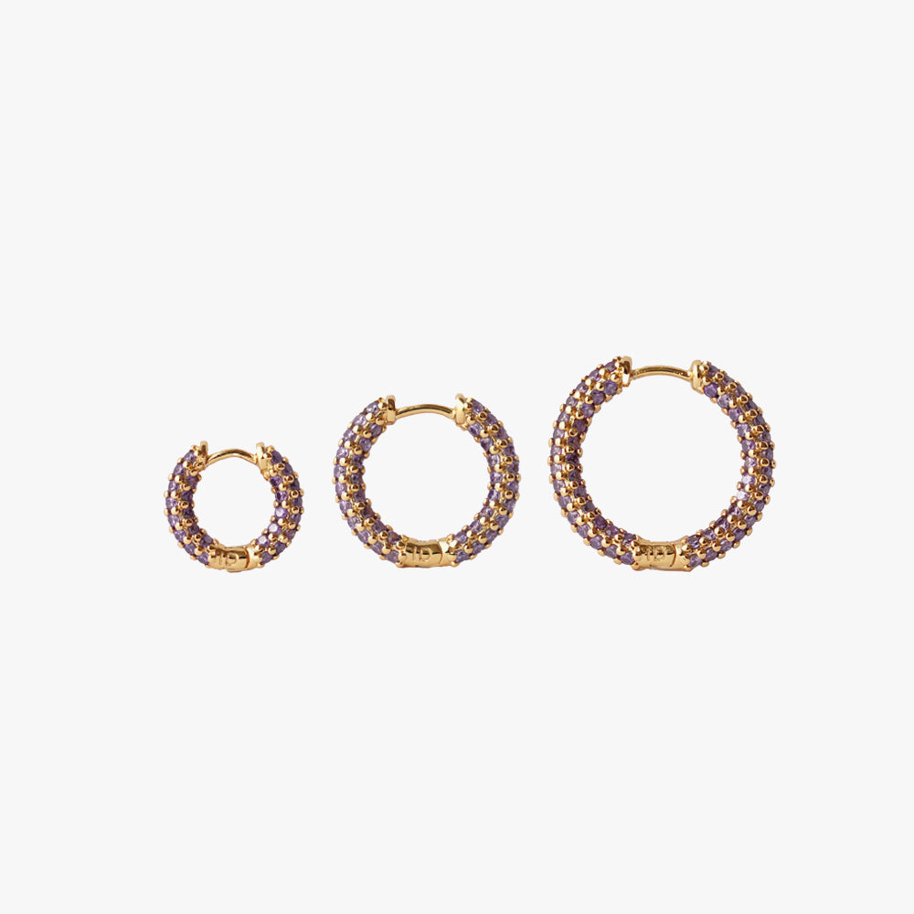 Colorful mini hoop lilac gold