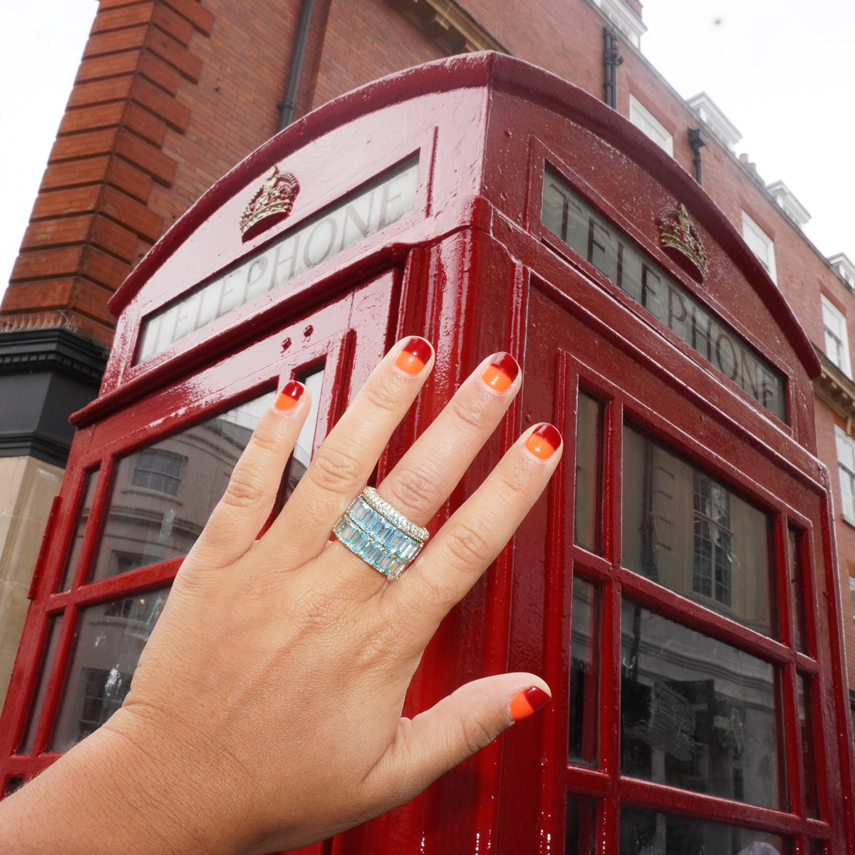 Chunky ring turquoise silver