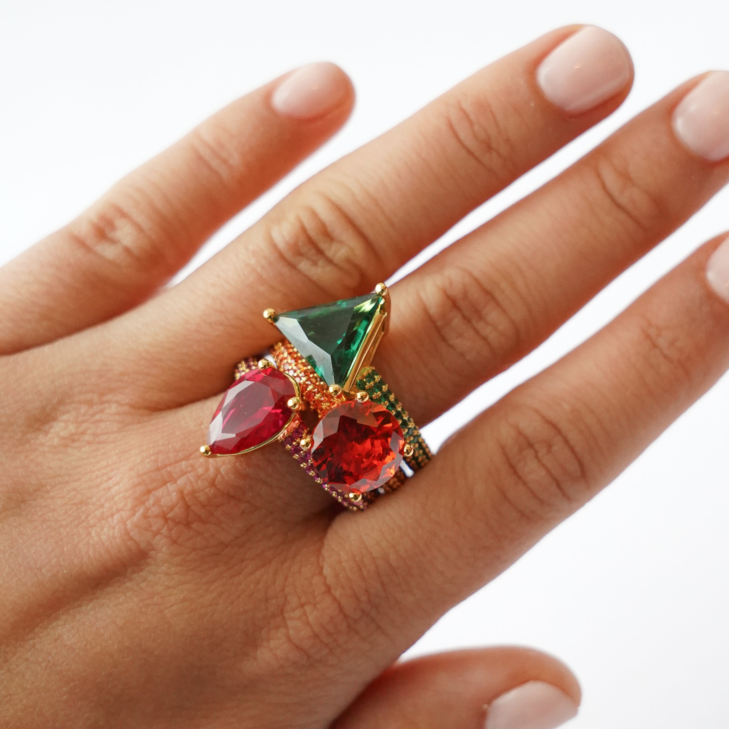 Mega circle ring orange gold