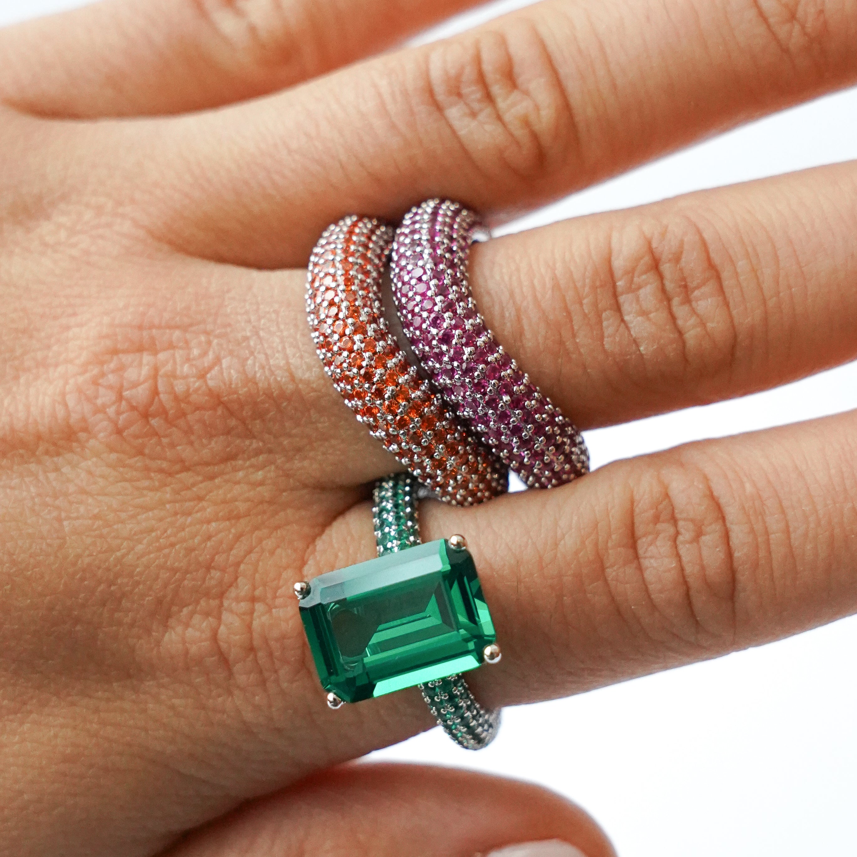 Beyond ring pink silver