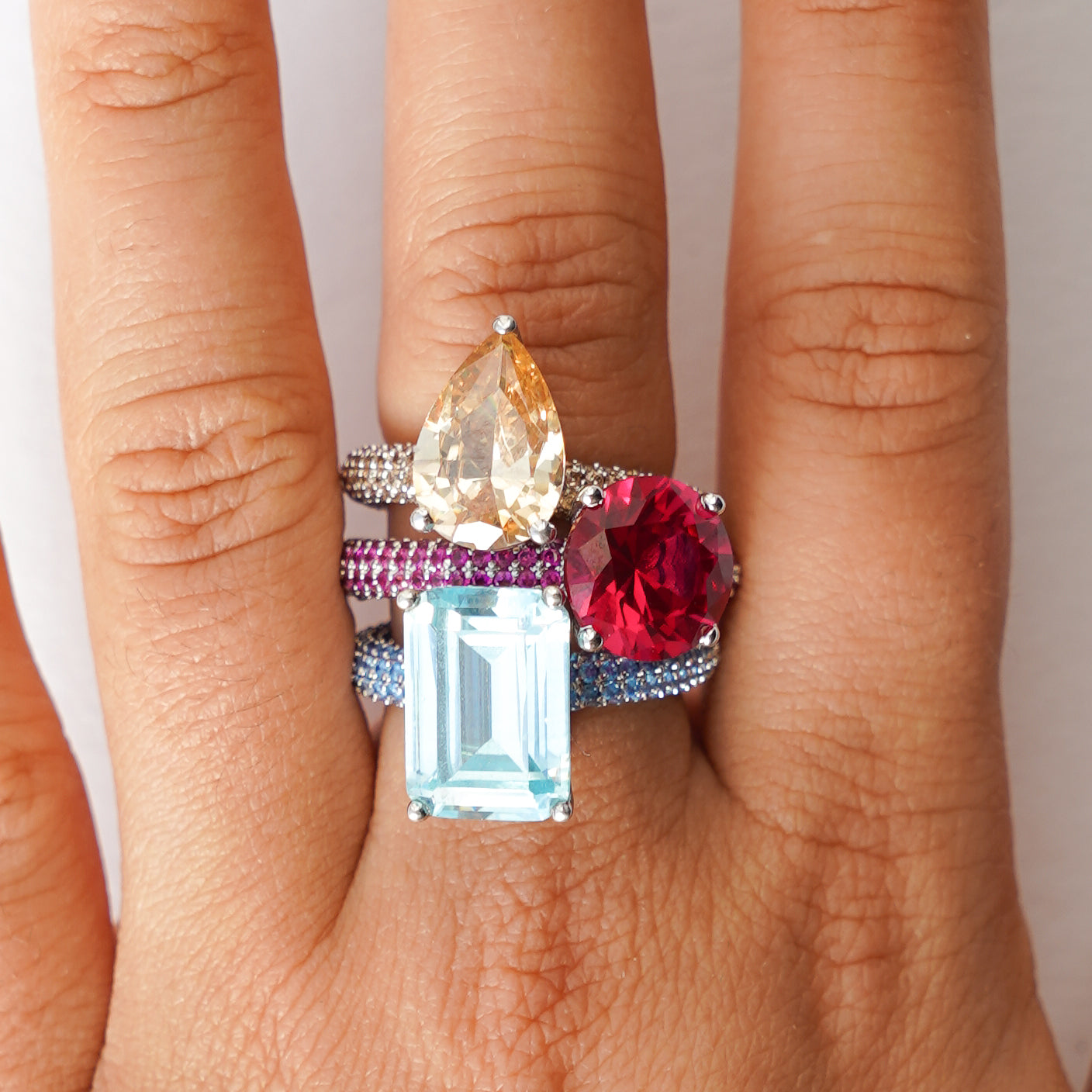 Mega rectangle ring turquoise silver