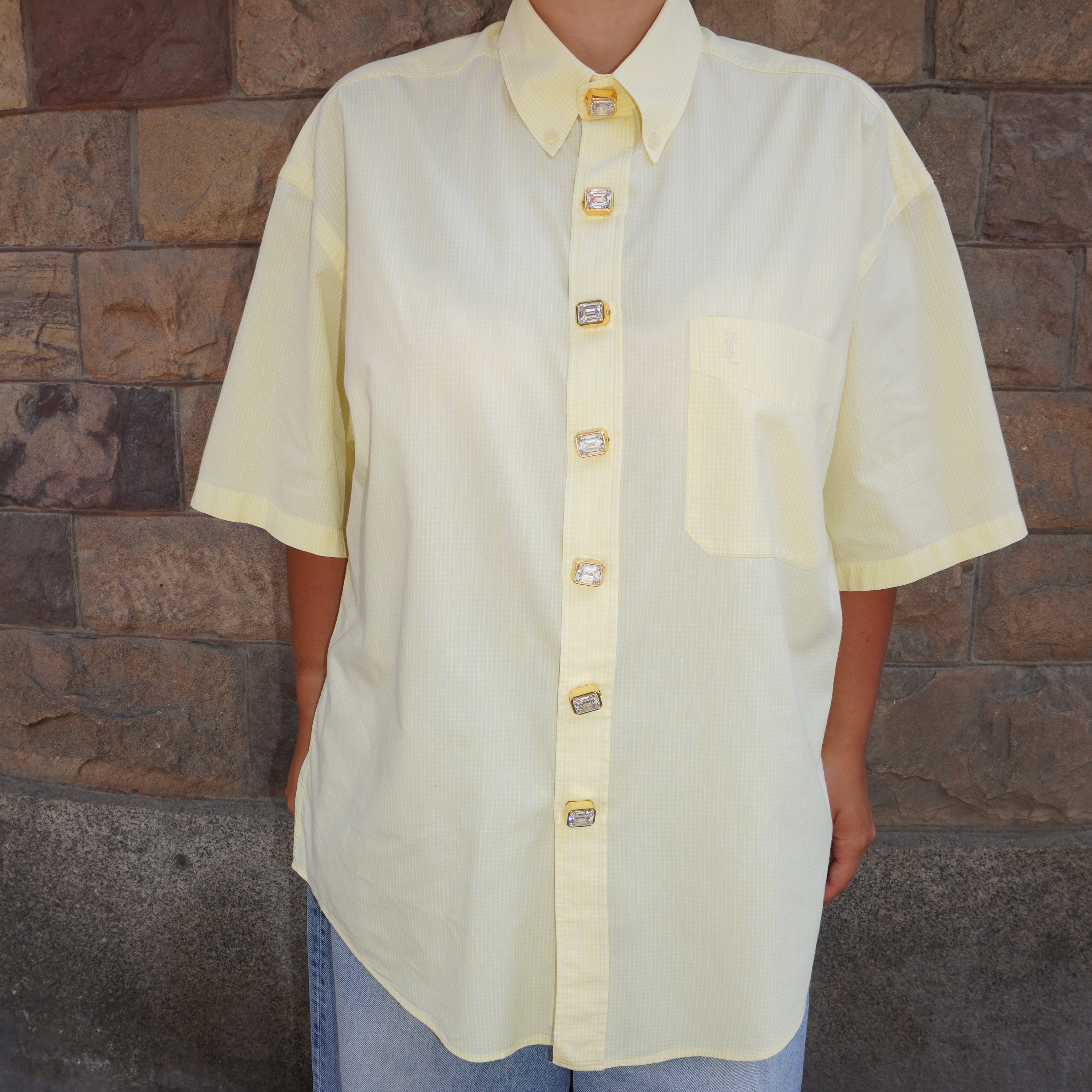 Vintage Yves Saint Laurent shirt with Mega Button Covers