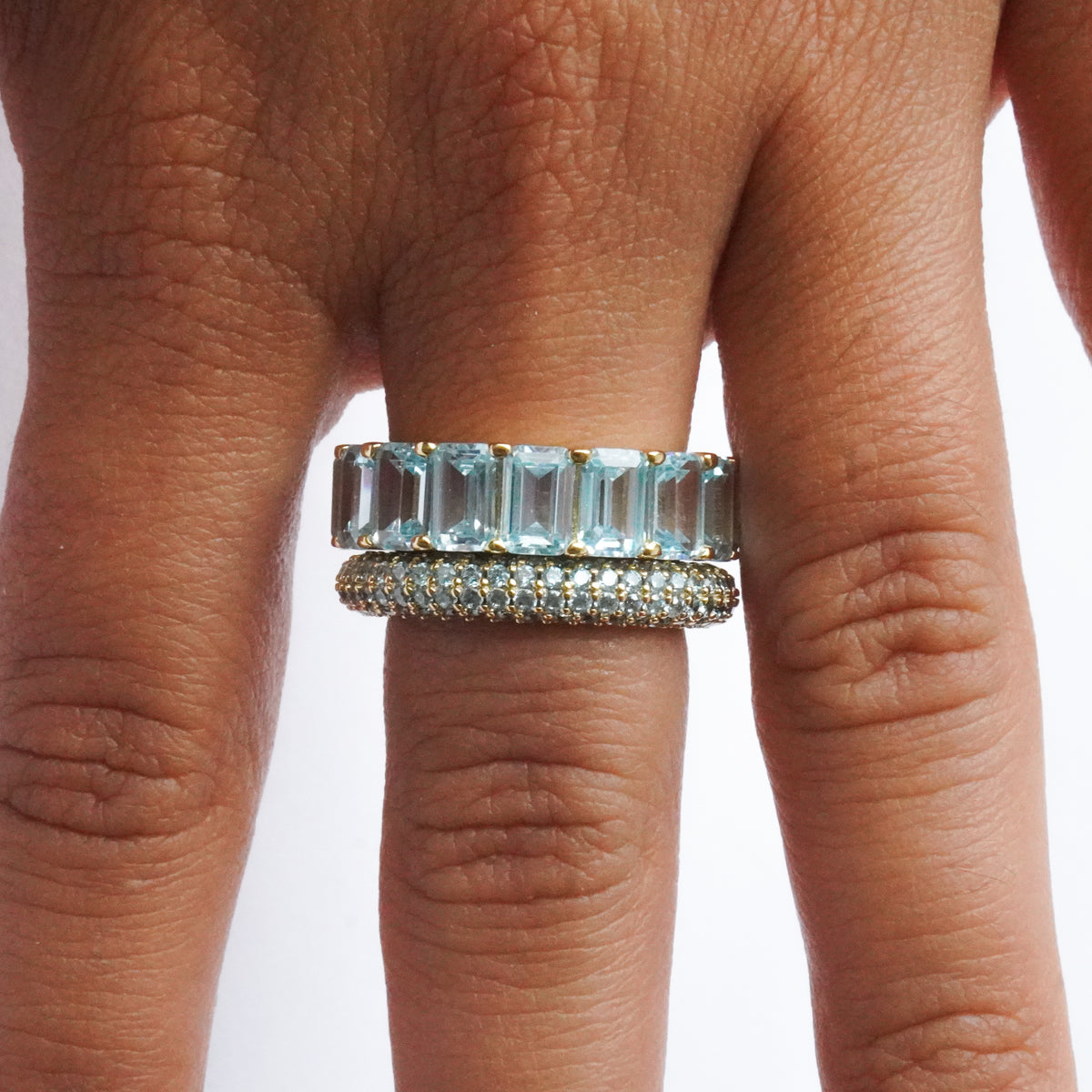 Chunky ring turquoise gold