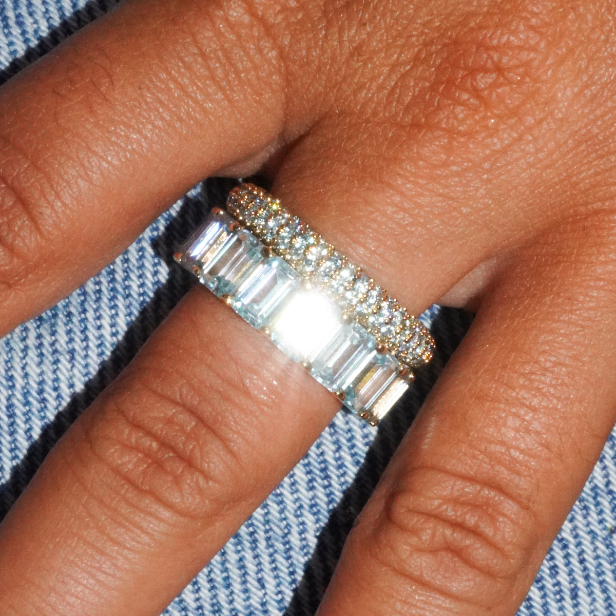 Chunky ring turquoise gold