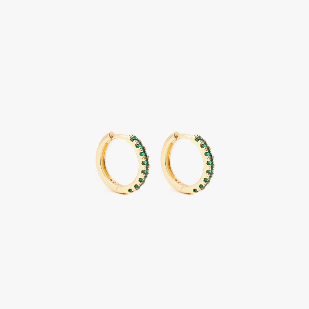 Mini hoop green gold