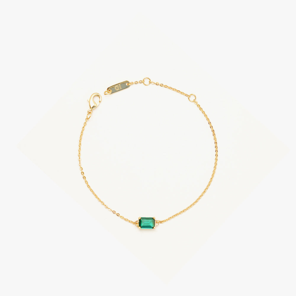 One stone bracelet green gold