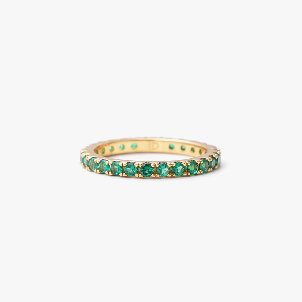 Slim ring green gold