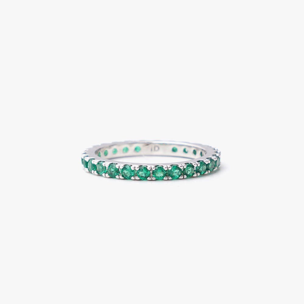 Slim ring green silver