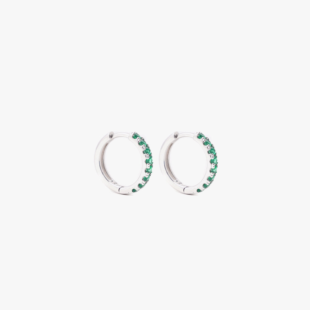 Mini hoop green silver