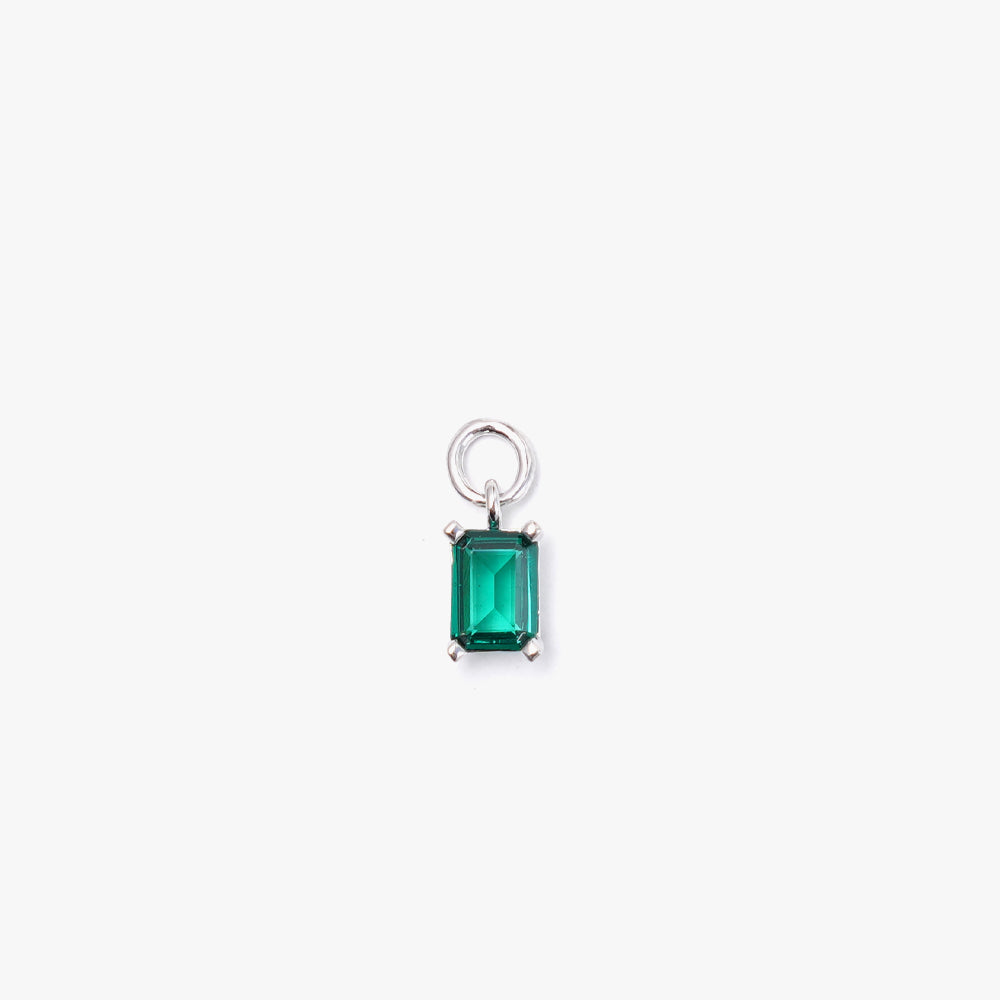 One stone pendant green silver